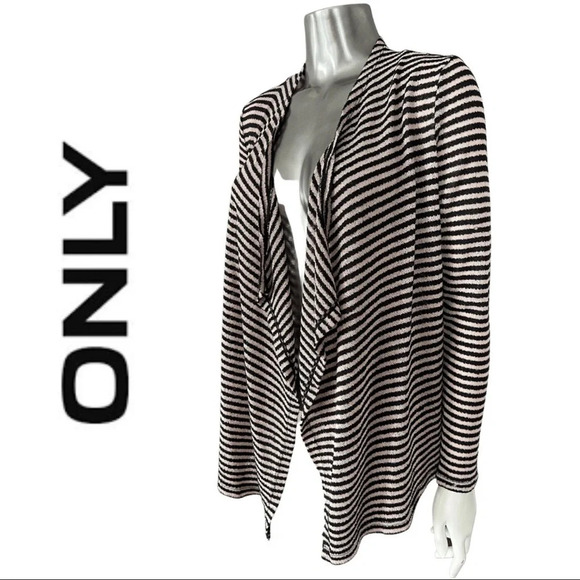 🛍️3/$40 Only  Waterfall Cardigan Stripe Knit Cardigan Size Small - Picture 2 of 5